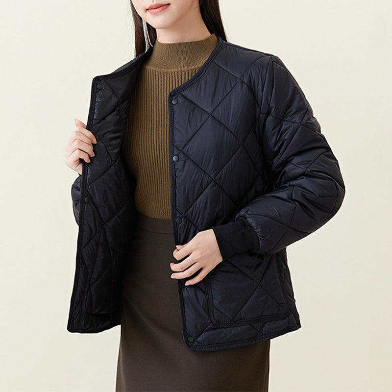 Leichte Damen Winterjacke mit Rautenmuster