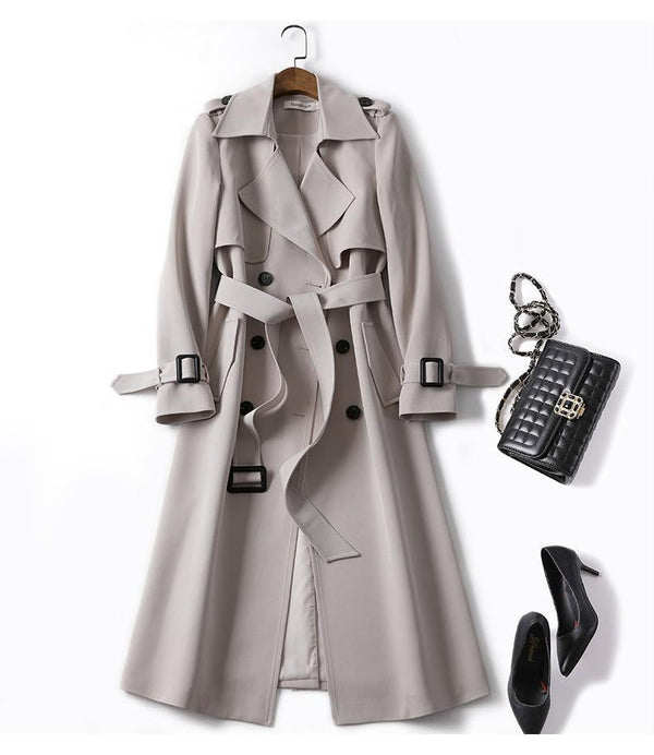 Eleganter Trenchcoat mit Schleife und Knöpfen