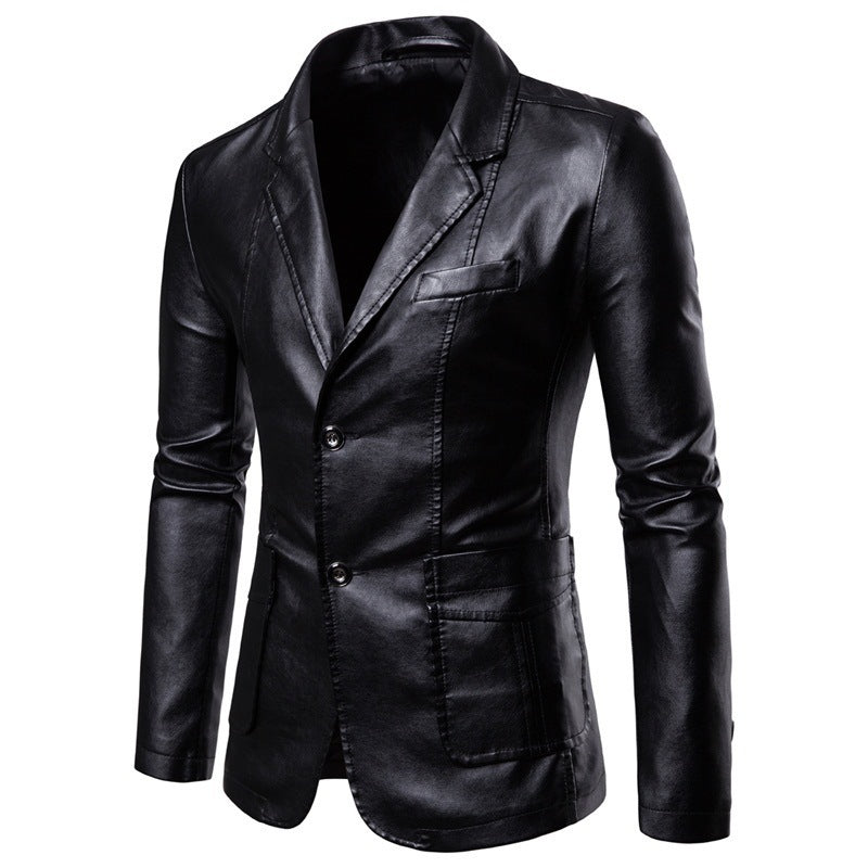 Elegante Slim-Fit PU Lederjacke