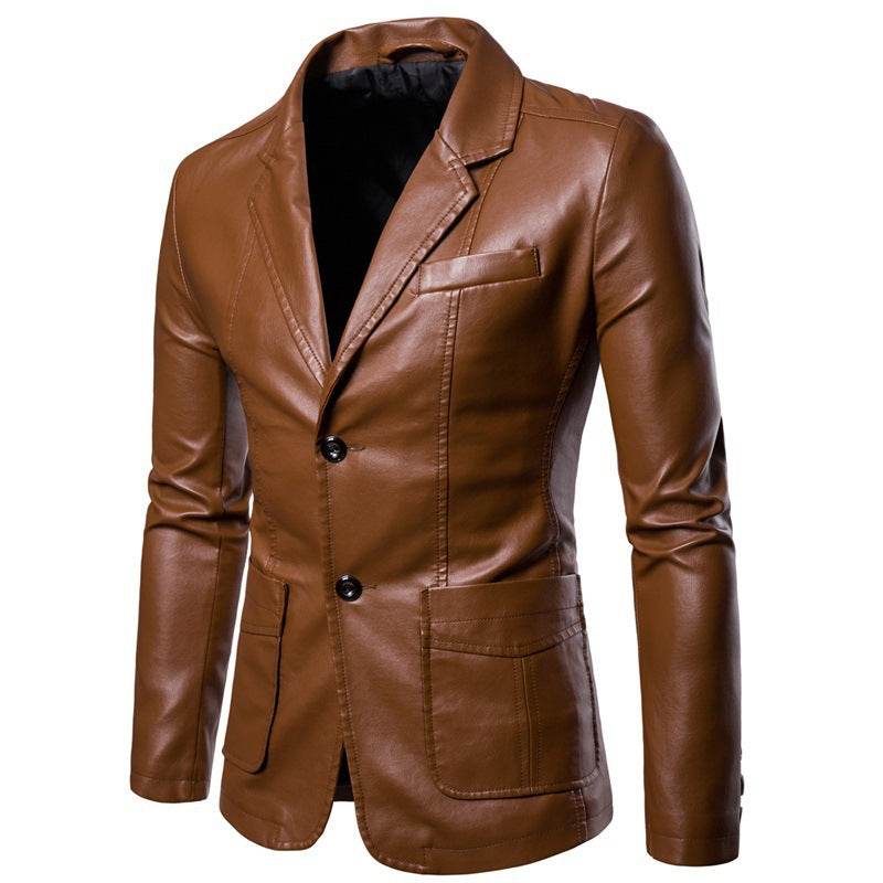 Elegante Slim-Fit PU Lederjacke