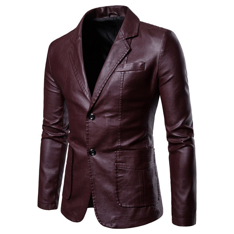 Elegante Slim-Fit PU Lederjacke