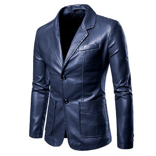 Elegante Slim-Fit PU Lederjacke