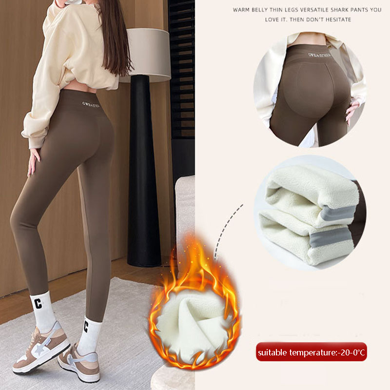 Warm Fleece Leggings mit Hohem Bund