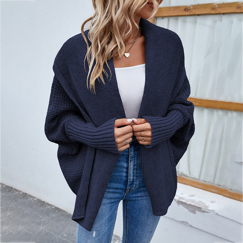 Warmer oversized Strickcardigan mit Vleermuismouwen