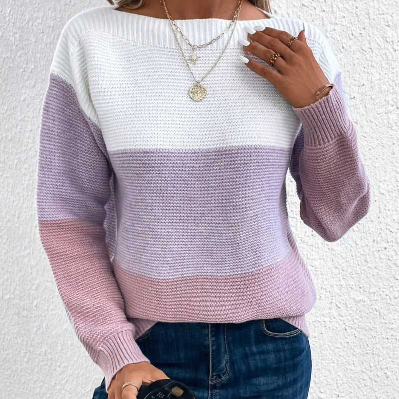 Eleganter lockerer gestrickter Pullover