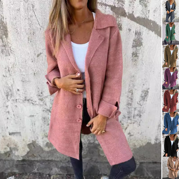 Eleganter Mid-Length Cardigan mit Taschen