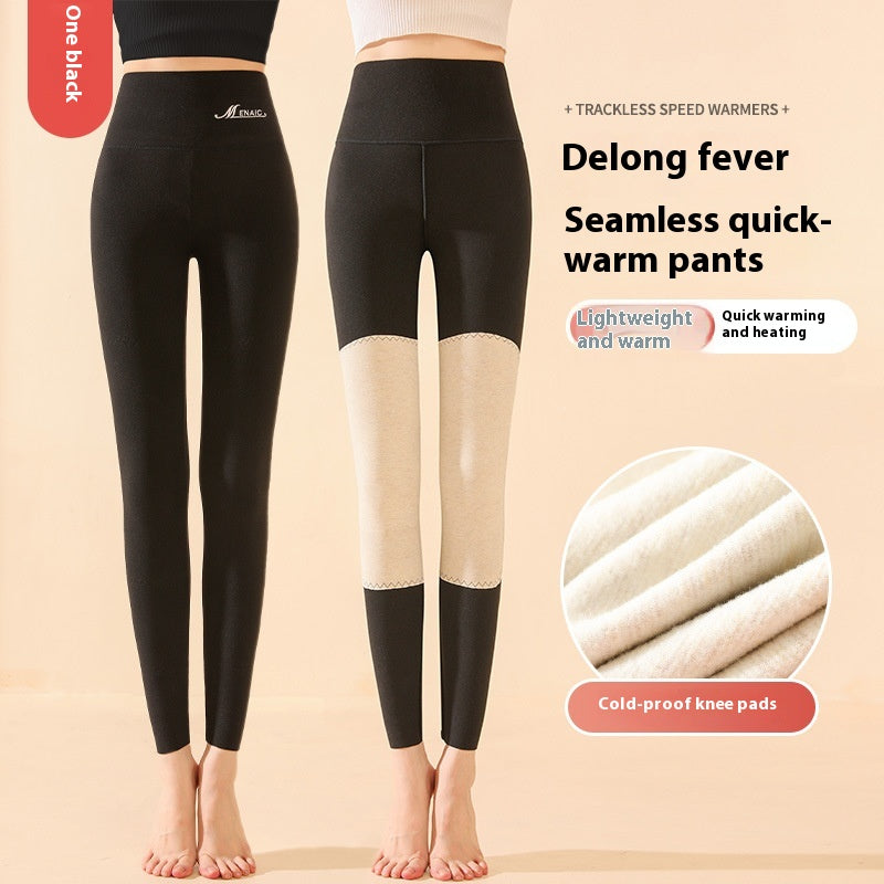 Warme Hochtaillierte Leggings mit Knieschutz