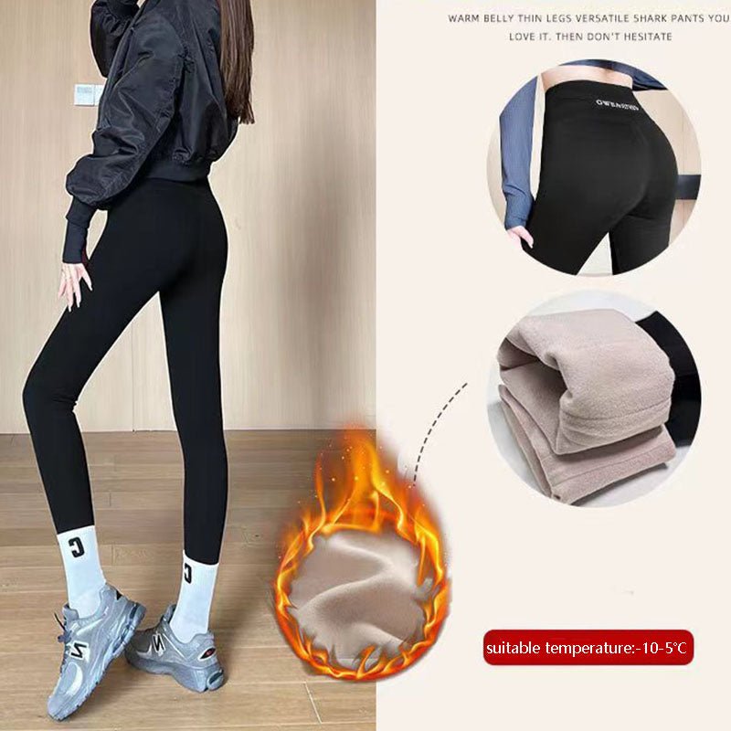 Warm Fleece Leggings mit Hohem Bund