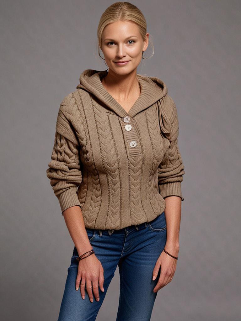 Elegante Baumwollpullover mit Knöpfen