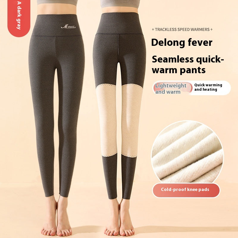 Warme Hochtaillierte Leggings mit Knieschutz