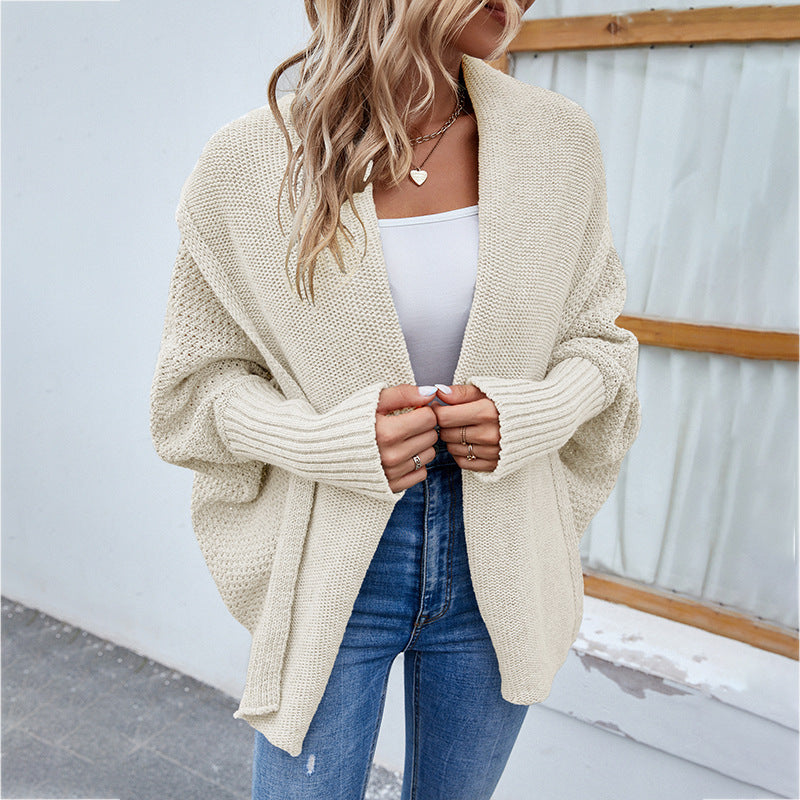 Warmer oversized Strickcardigan mit Vleermuismouwen