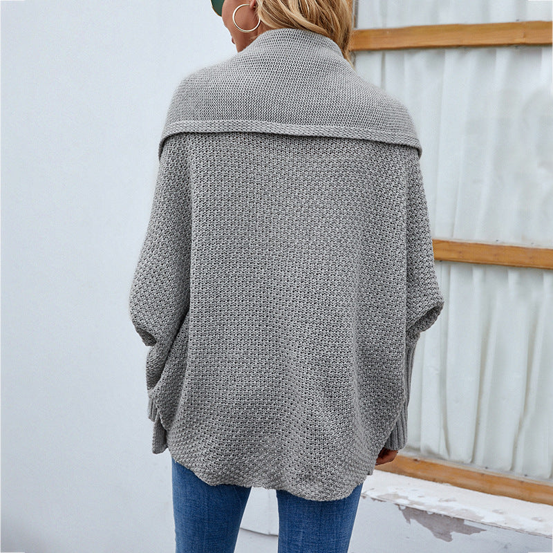 Warmer oversized Strickcardigan mit Vleermuismouwen