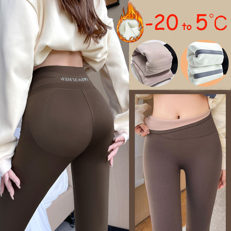 Warm Fleece Leggings mit Hohem Bund