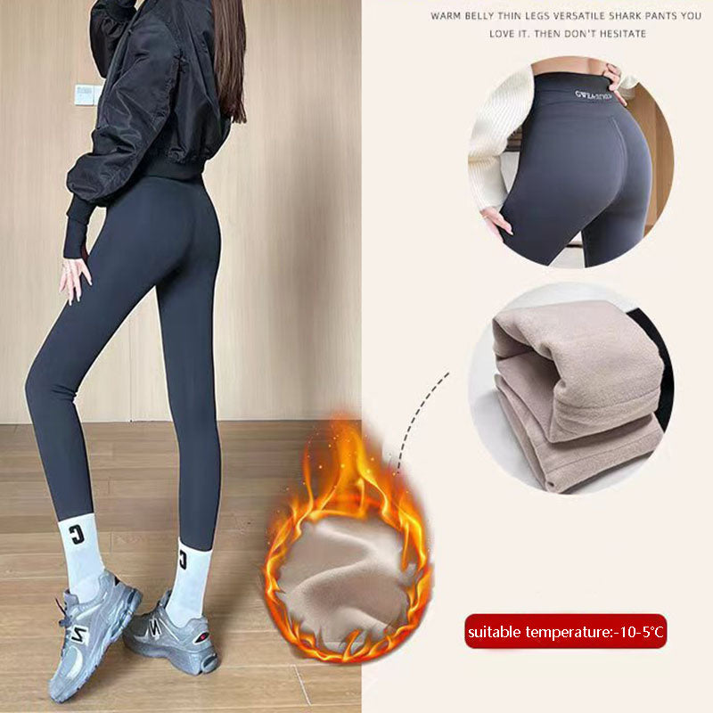 Warm Fleece Leggings mit Hohem Bund