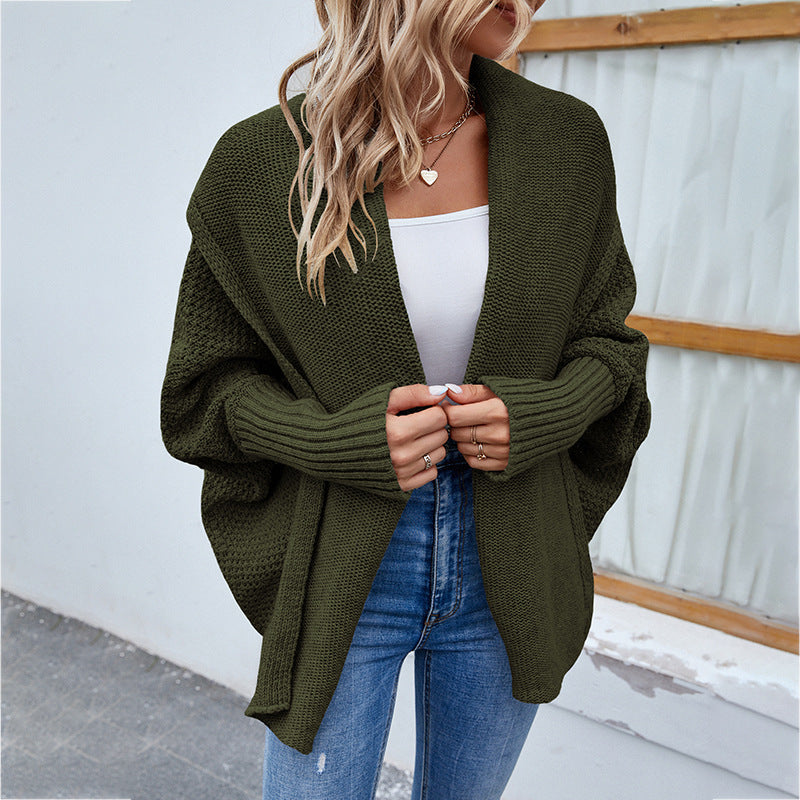 Warmer oversized Strickcardigan mit Vleermuismouwen