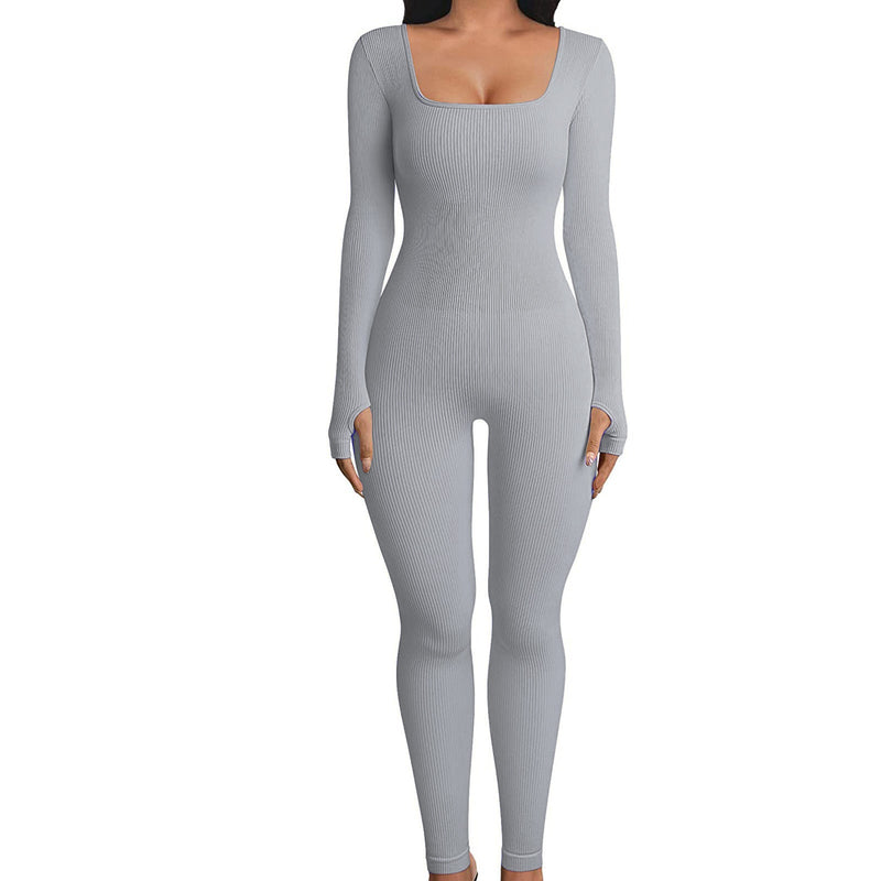 Hochtaillierter, eleganter Longsleeve Jumpsuit