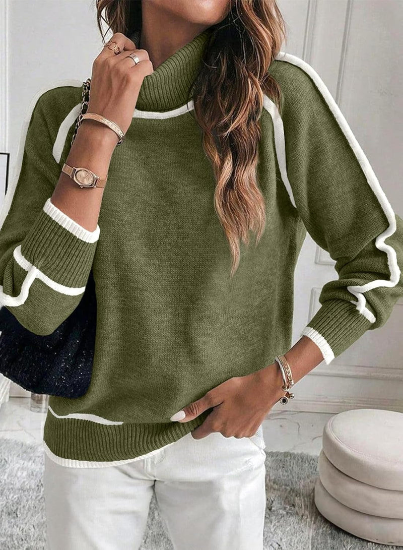 Elegante Hohe Hals Strickpullover