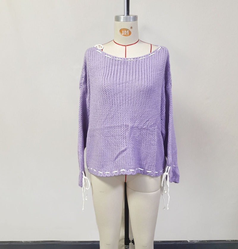 Süßer Strickpullover mit Schleife