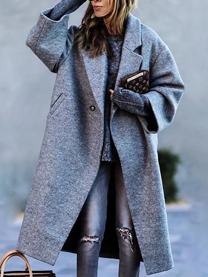 Stylische Overgröße Wolljacke für Damen