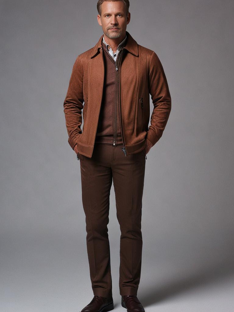 Elegante Herren Suede Outdoor Jacke