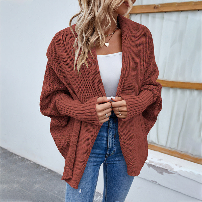 Warmer oversized Strickcardigan mit Vleermuismouwen