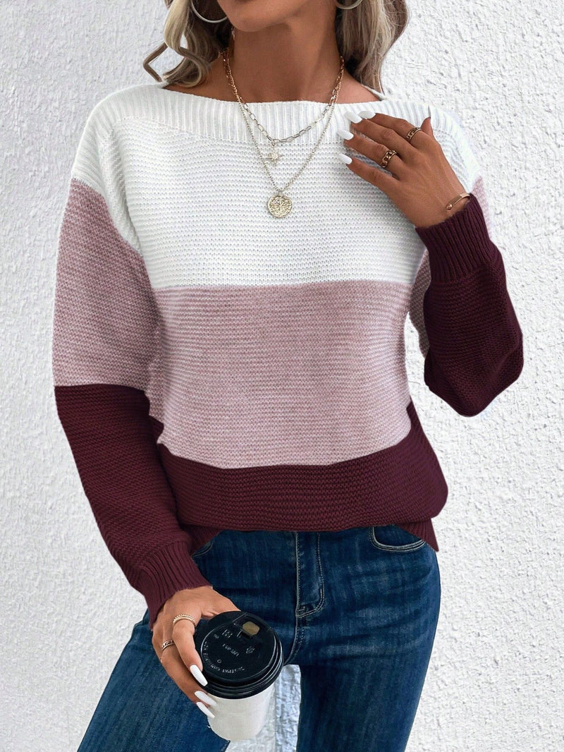 Eleganter lockerer gestrickter Pullover