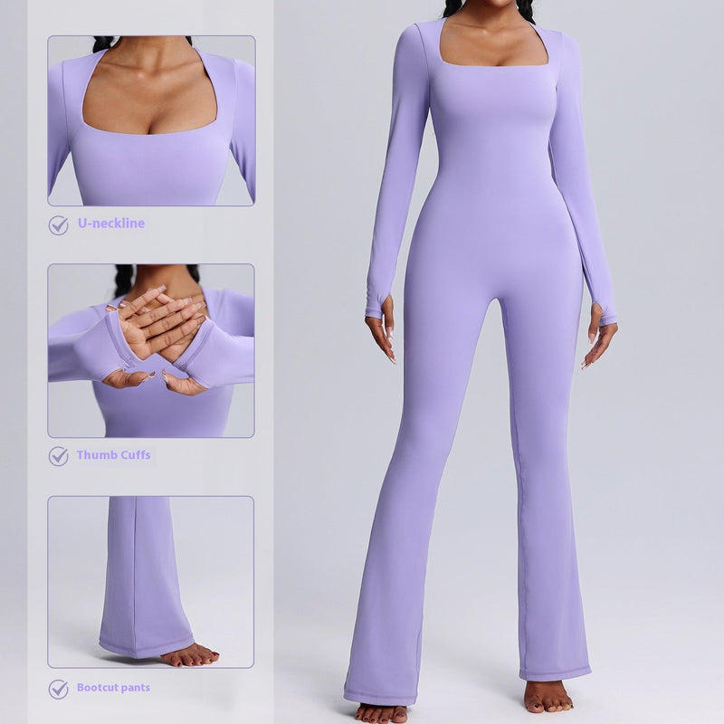 Atmungsaktiver Jumpsuit mit Schlaghosen