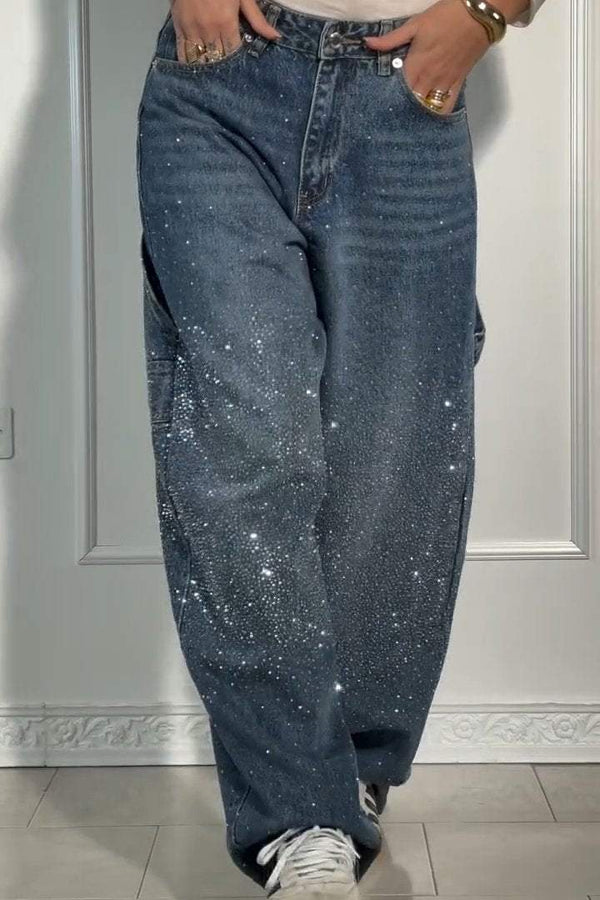 Elegante Haremjeans mit Glitzersteinen