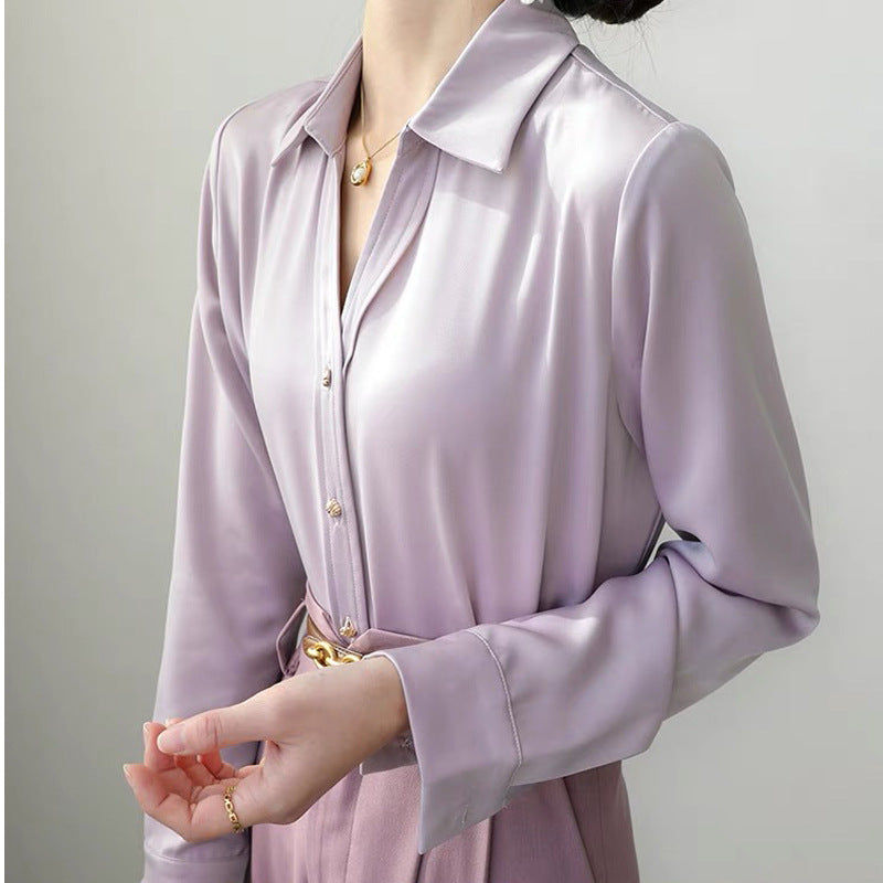 Elegante Lila Bluse für Damen