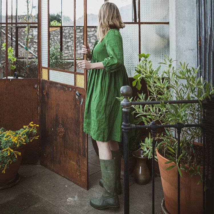 Elegante Midikleid mit Rüschen