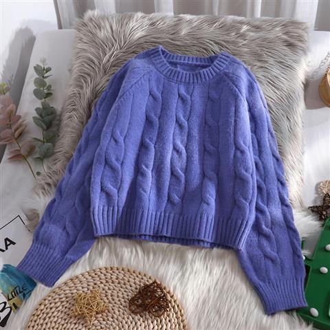 Elegante Rundhals-Strickpullover aus Akryl