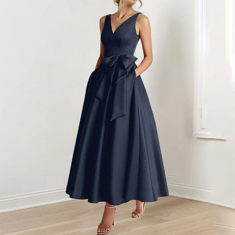 Elegante ärmellose Vintage Maxikleid