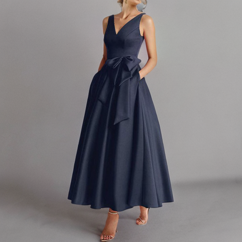 Elegante ärmellose Vintage Maxikleid