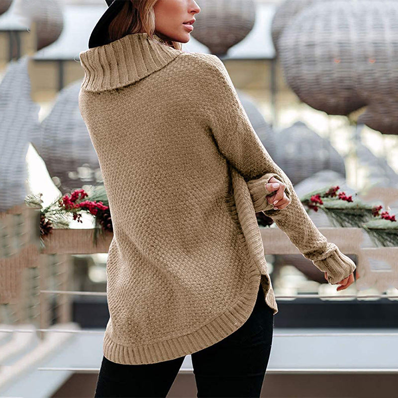 Elegante warme Pullover mit hohem Kragen