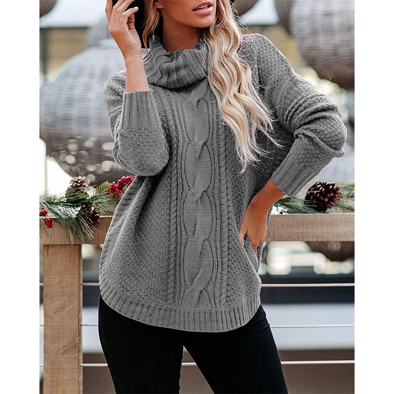 Elegante warme Pullover mit hohem Kragen