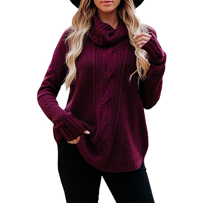 Elegante warme Pullover mit hohem Kragen