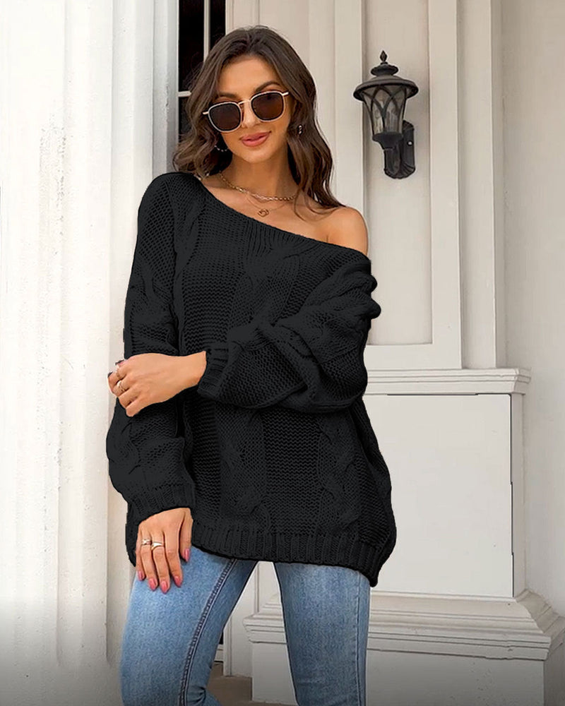 Elegante weiche Oversized Strickpullover