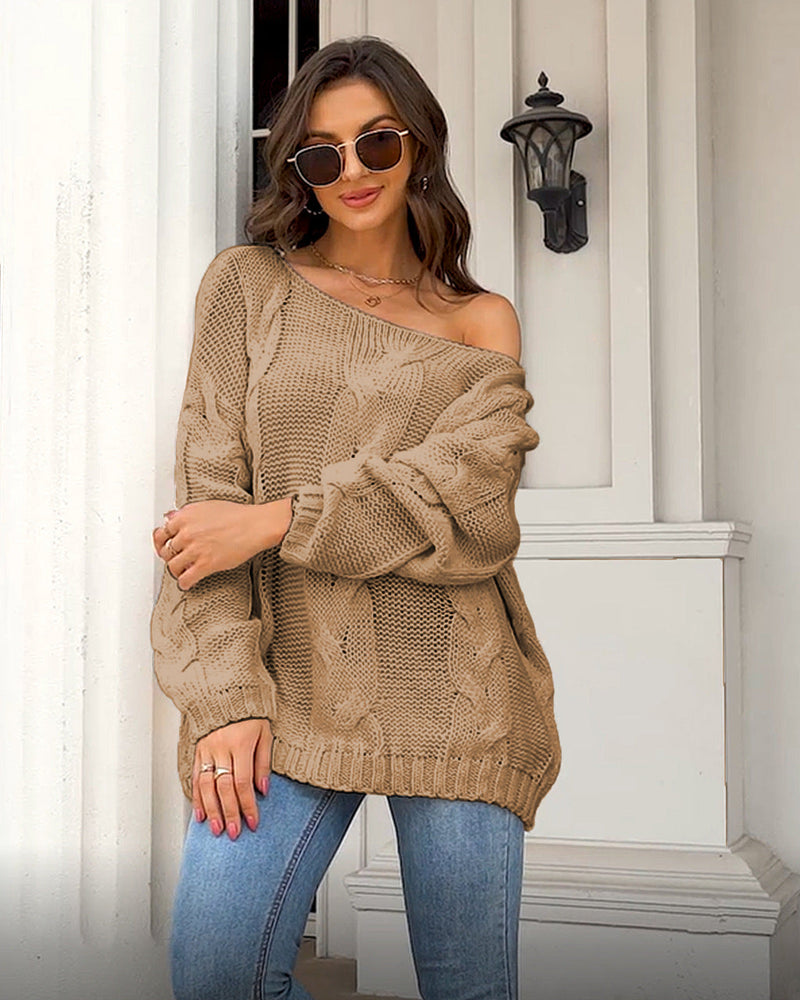 Elegante weiche Oversized Strickpullover