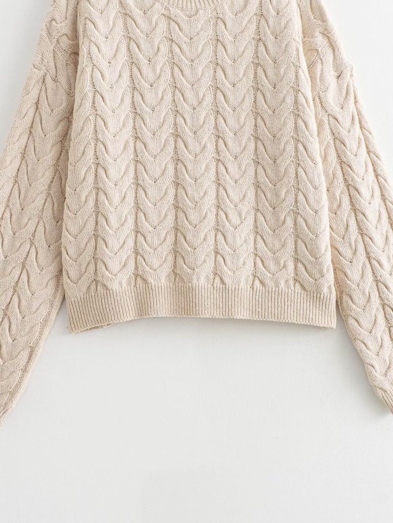 Elegante weiche Strickpullover mit Rundhalsausschnitt