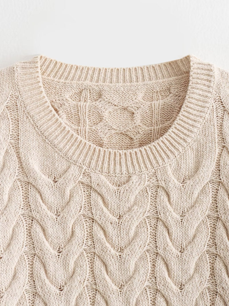 Elegante weiche Strickpullover mit Rundhalsausschnitt