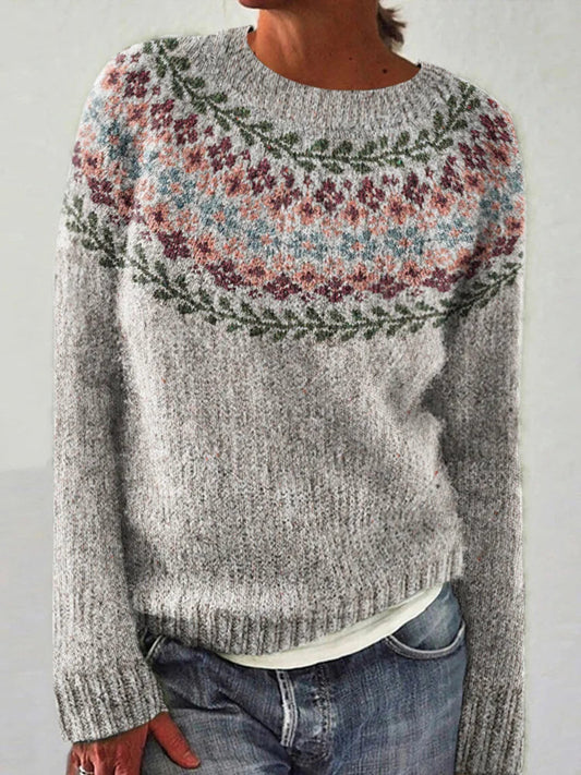 Eleganter Pullover mit Vintage-Muster