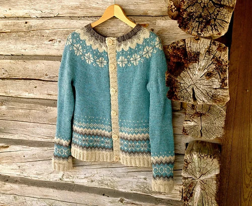 Retro-isländischer Strickpullover