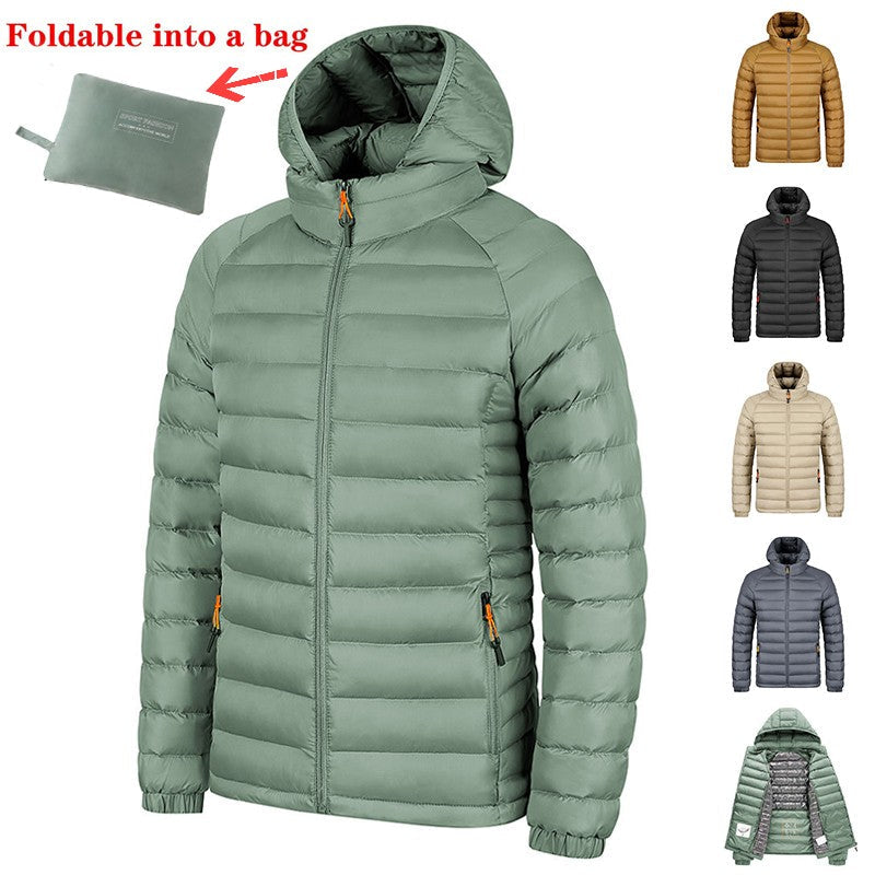 Leichte Winterjacke mit Kapuze und Taschen