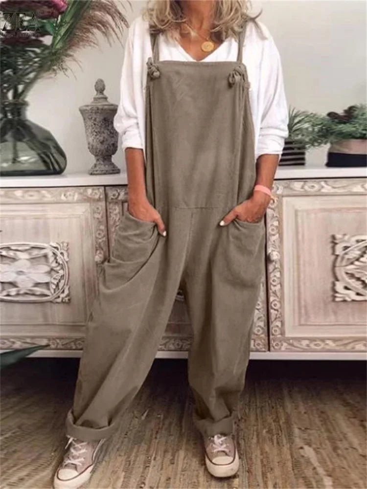 Luftige Jumpsuit mit großen Taschen