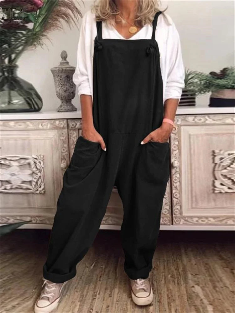 Luftige Jumpsuit mit großen Taschen