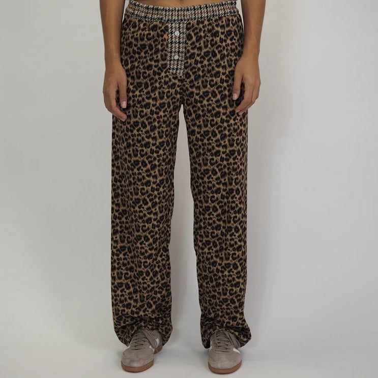 Luxuriöse Leopardenmuster Freizeithose für Damen