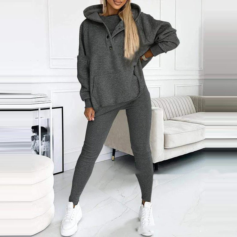 Sportliche Damen Hoodie Set mit Kapuze