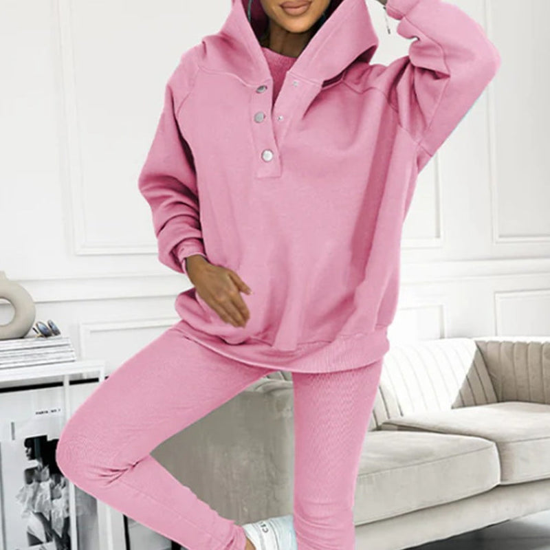 Sportliche Damen Hoodie Set mit Kapuze