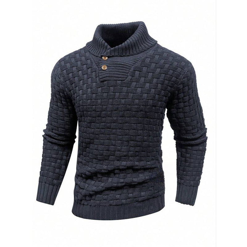 Elegante Slim-Fit Rollkragenpullover mit Knopf