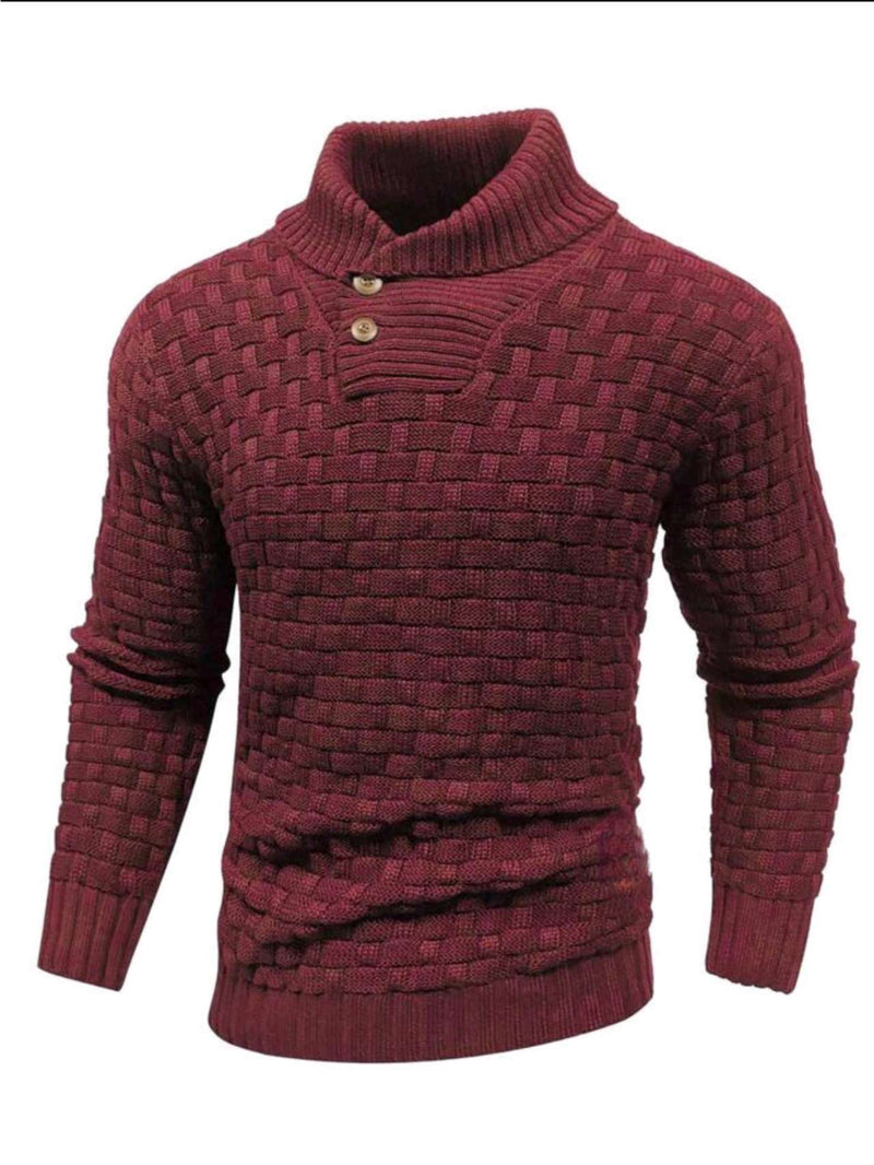 Elegante Slim-Fit Rollkragenpullover mit Knopf